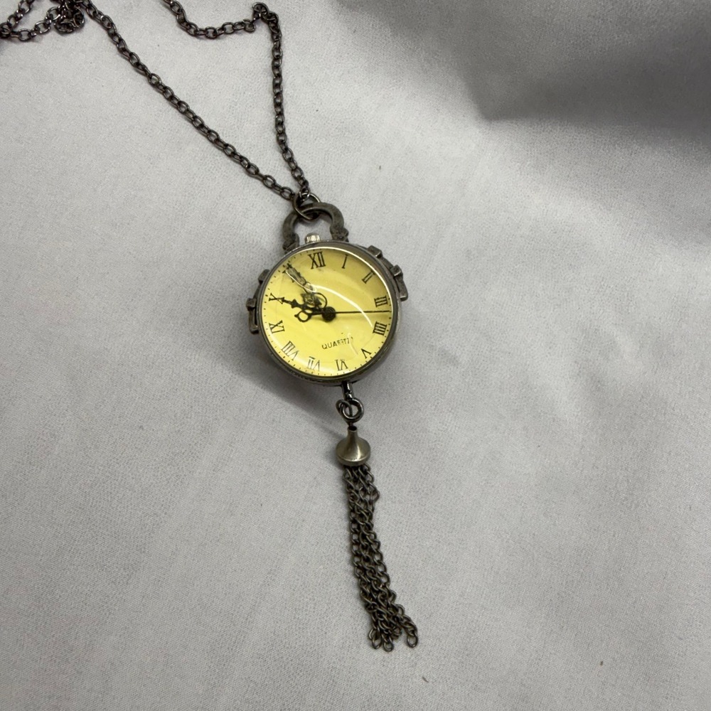 Unbranded Pocket Watch Necklace Unisex OS Gold Excellent Steampunk Tassel Orb